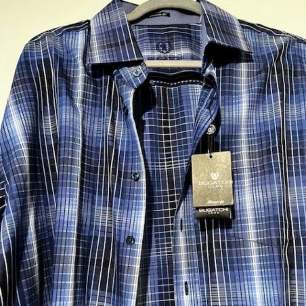 New men's blue shirt by Bugatchi